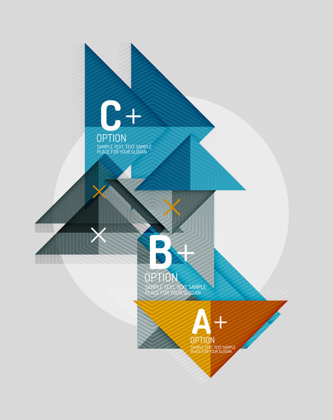 Χαρτί αφηρημένα στυλ γεωμετρικά σχήματα με infographic επιλογές - Διάνυσμα, εικόνα