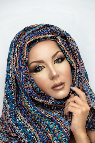 肖像画美人、paranja でアラビア語の化粧 - 写真・画像