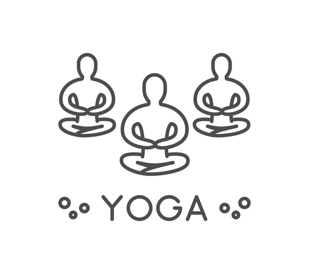 Vektör hat yoga logosunu görmeniz gerekir. Yoga siluet figürler. - Vektör, Görsel