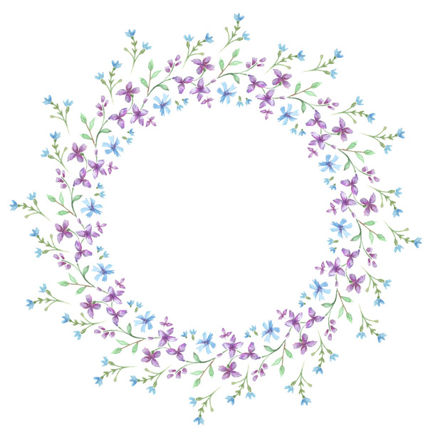Floral watercolor Frame. Vector flowers. - Vector, Image