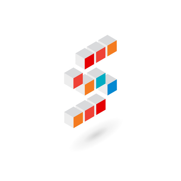 3d cube letter S logo icon design template elements - Vector, Image