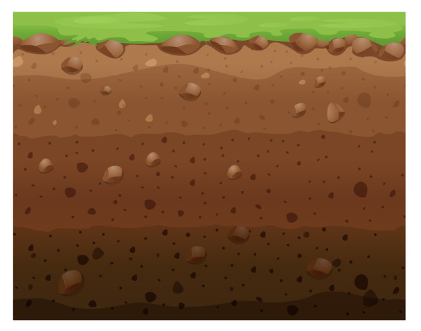 Бесшовный дизайн с травой и под землей
 - Вектор,изображение