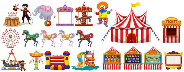 Verschiedene Objekte aus dem Zirkus - Vektor, Bild