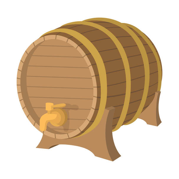 Ícone de desenho animado de barril de madeira
 - Vetor, Imagem