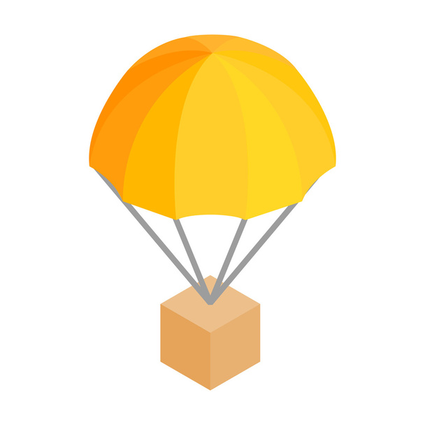 Box parachute 3d isometric icon - Vector, Image