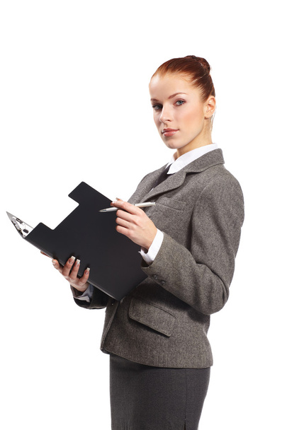 Businesswoman with a folder - Photo, image