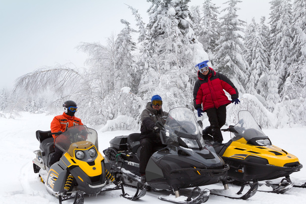 Athletes on a snowmobile - Photo, Image