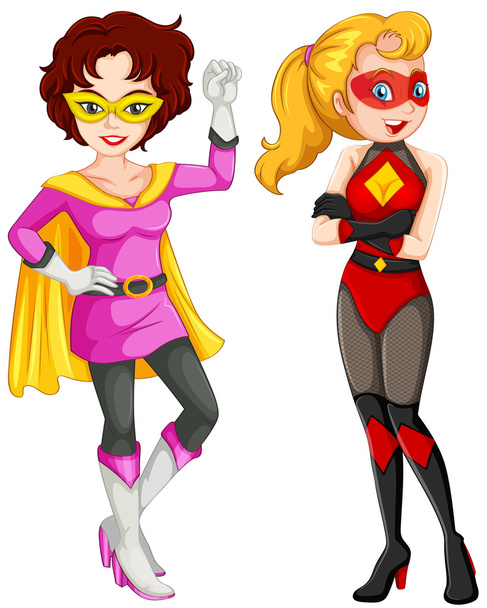Dos superhéroes con máscaras
 - Vector, imagen
