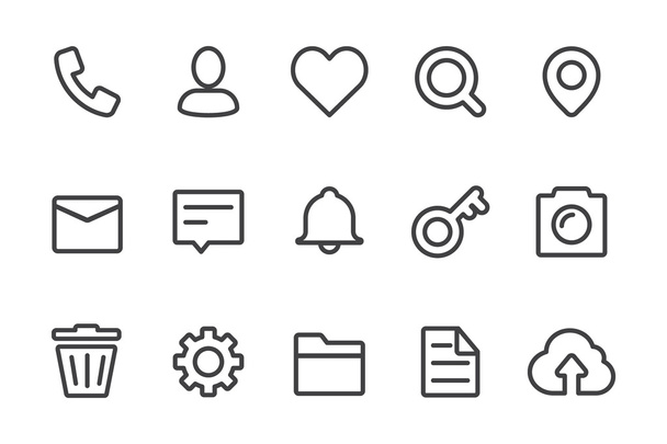 Varios iconos de línea
 - Vector, imagen