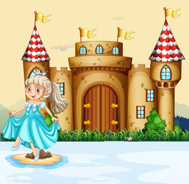 Linda princesa en el palacio
 - Vector, Imagen