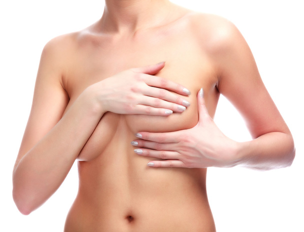 Woman controls her breasts for cancer - Zdjęcie, obraz