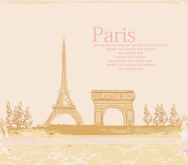 Vintage retro Eiffel card - Фото, зображення