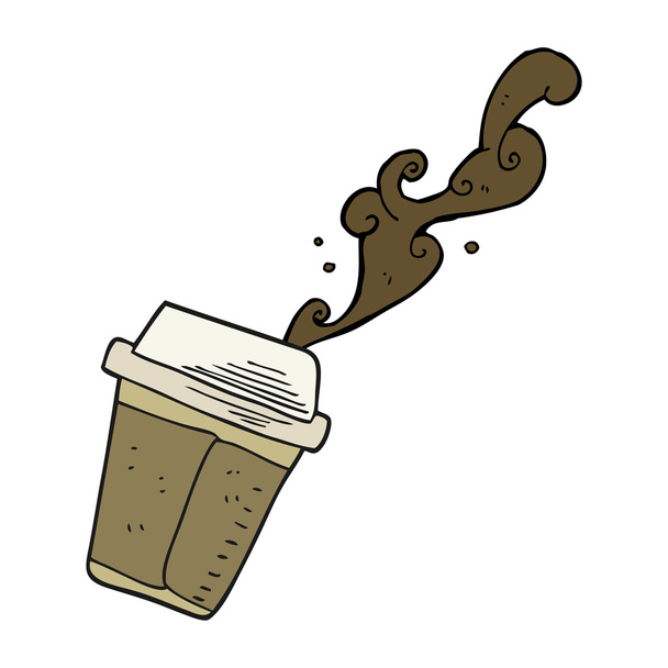 cartoon coffee spilling - Vektor, Bild