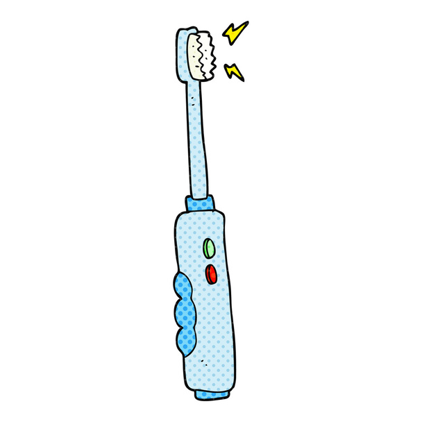cartoon buzzing electric toothbrush - Vector, Image