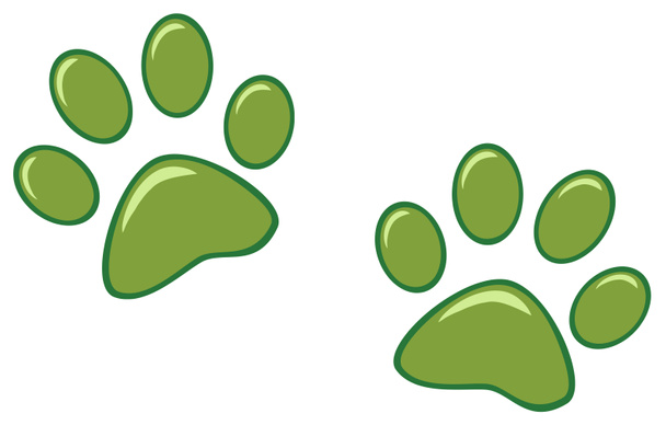 groene paw prints - Foto, afbeelding