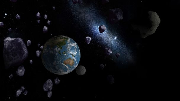 Große Asteroiden nähern sich der Erde - Foto, Bild