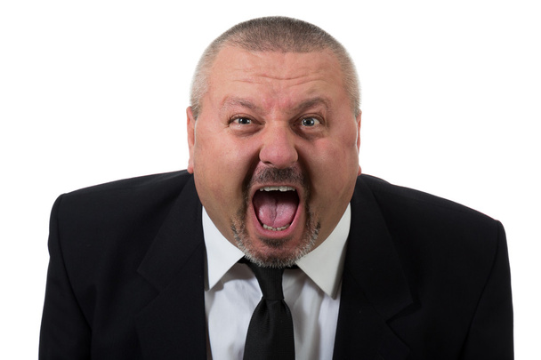 Businessman is red faced and very angry - Photo, Image