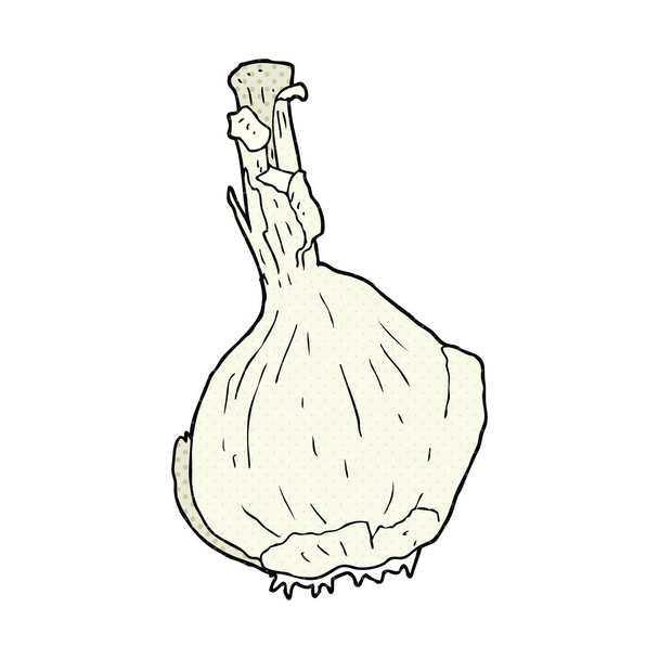freehand drawn cartoon garlic - Wektor, obraz