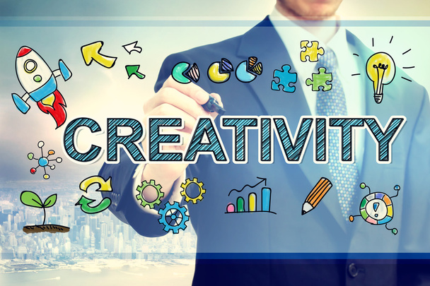 Businessman drawing Creativity concept - Foto, afbeelding