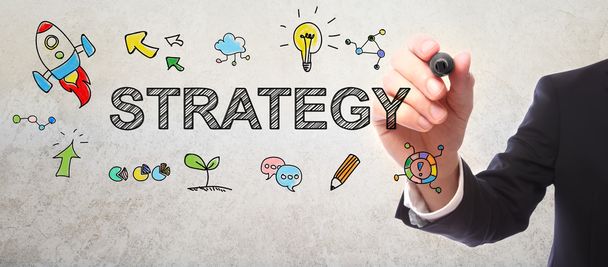 Businessman drawing Strategy concept  - Фото, зображення