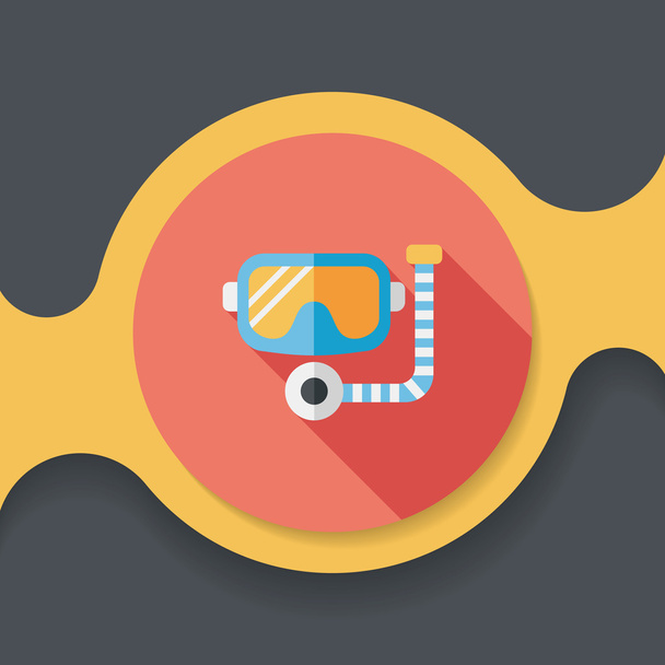 Mask and snorkel flat icon with long shadow, eps10 - Vector, imagen