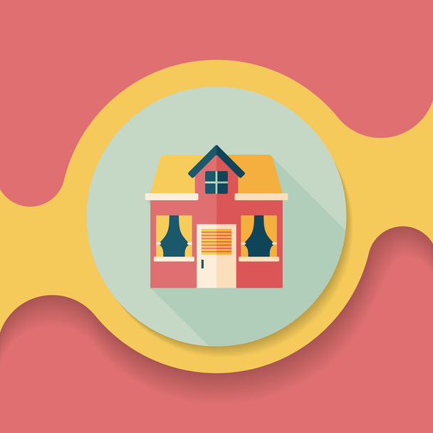 Building house flat icon with long shadow,eps10 - Vector, imagen