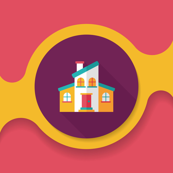 Building flat icon with long shadow,eps10 - Vector, imagen