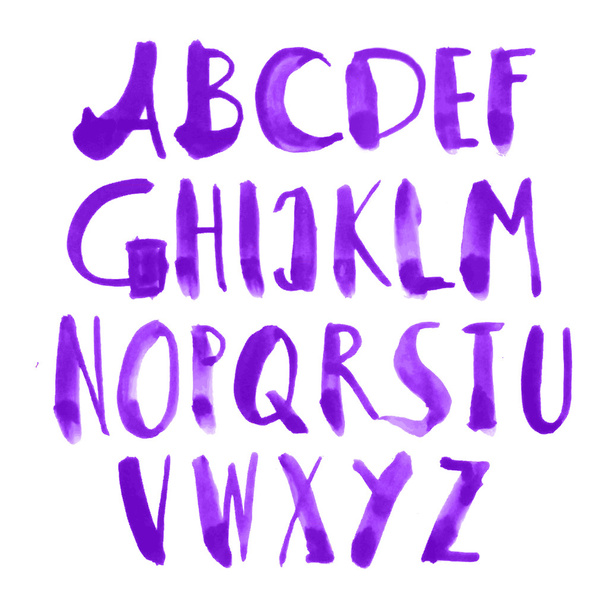 Watercolor alphabet, vector illustration. - Vektor, obrázek