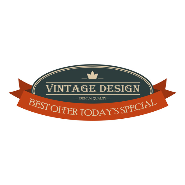 Best offer oval vintage banner - Vector, Image