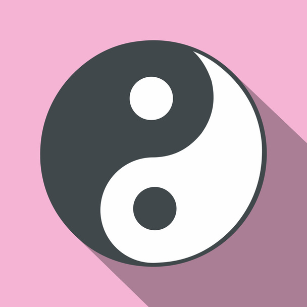 ying yang icono plano
 - Vector, Imagen