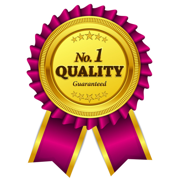 Number One Quality Guaranteed Pink Seal Vector Icon - Vector, Image