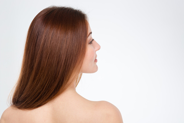 Back view of sensual attractive woman with long healthy hair  - Φωτογραφία, εικόνα