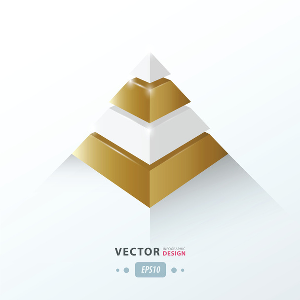 3D pyramid business Infographic Golden - Vektori, kuva