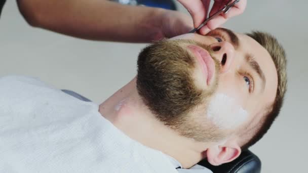 Portrait of an attractive man who trimmed his beard - Séquence, vidéo