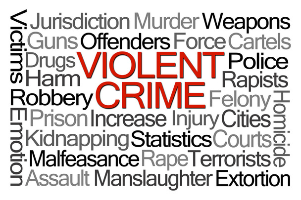 Βίαιη εγκληματική πράξη σύννεφου λέξης - Φωτογραφία, εικόνα