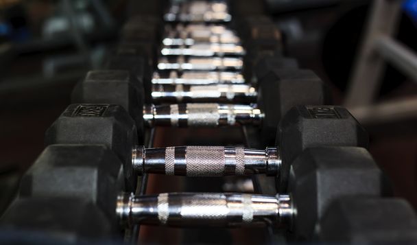 Hand weights in a gym - Photo, Image