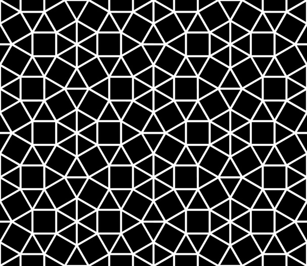 Wektor wzór mozaika nowoczesny bezszwowe świętej geometrii, czarno-białe tło geometryczne, Poduszka wydruku, monochromatyczne retro tekstura, projektowanie mody hipster - Wektor, obraz