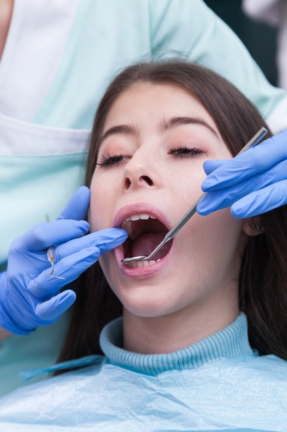 Young woman at the dental office. - Фото, зображення