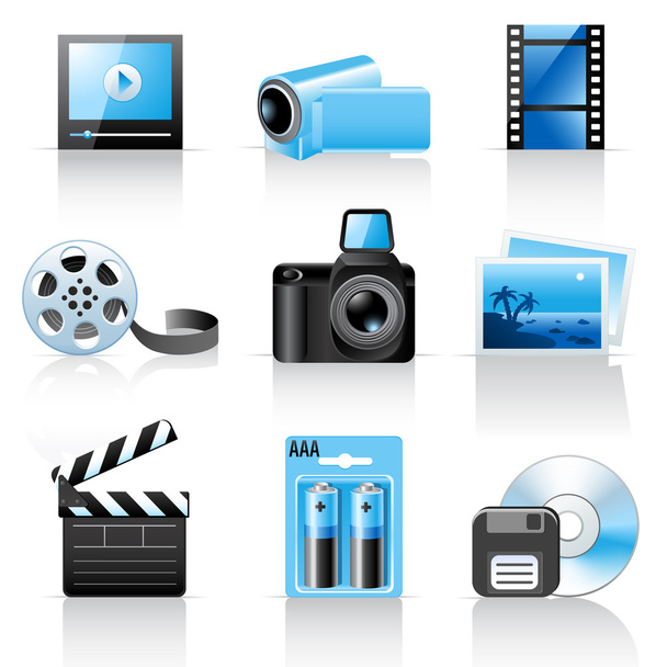 Photo and video icons - Vector, Image