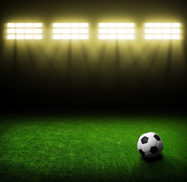 estádio de futebol com as luzes brilhantes - Foto, Imagem