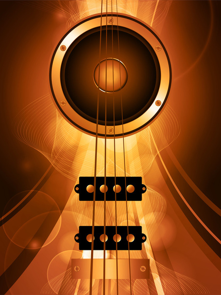 Μπάσο κιθάρα αέρα και μεγάφωνο - Διάνυσμα, εικόνα