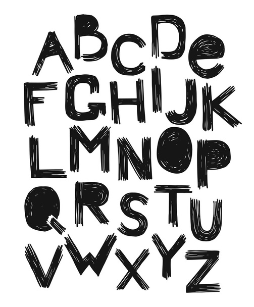 Alphabet skrabble grunge style  vector. english - Wektor, obraz