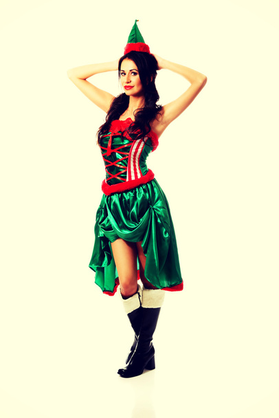 Smiling woman wearing elf clothes - Photo, Image