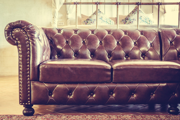 Sofá de cuero vintage
 - Foto, imagen