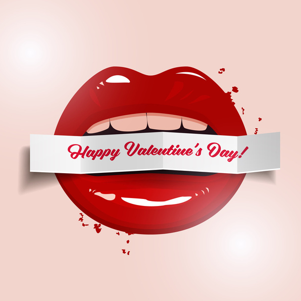 Party banner with female lips - Vector, Image