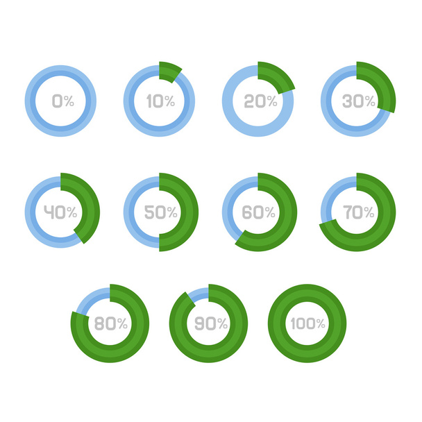 Circle Diagram Pie Charts Infographic Elements. Vector - Wektor, obraz