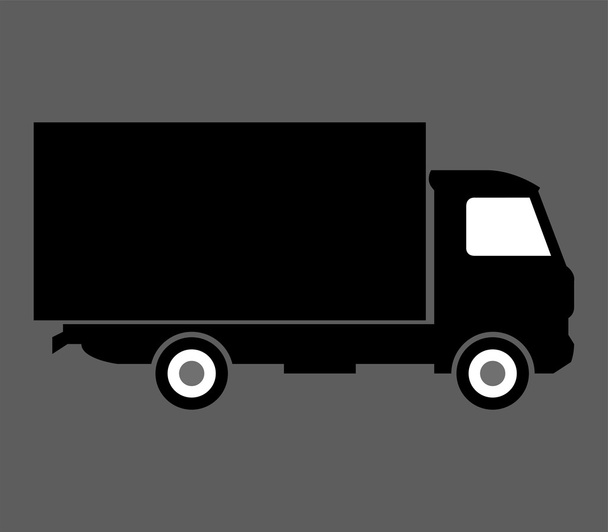 vrachtwagen pictogram weergegeven op een grijze achtergrond - Foto, afbeelding