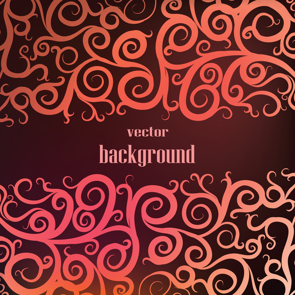 red background with swirls and patterns - Vetor, Imagem