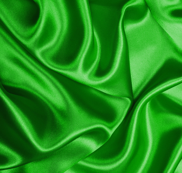 グリーン シルクの質感 - 写真・画像