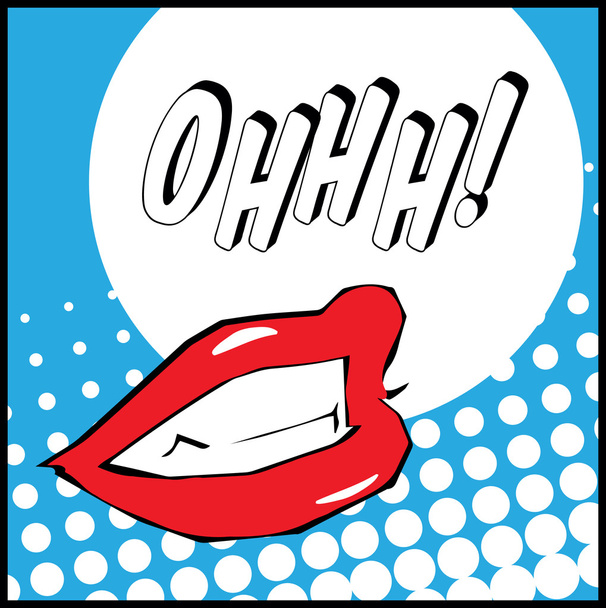 pop art lips with Ohhh - Fotografie, Obrázek